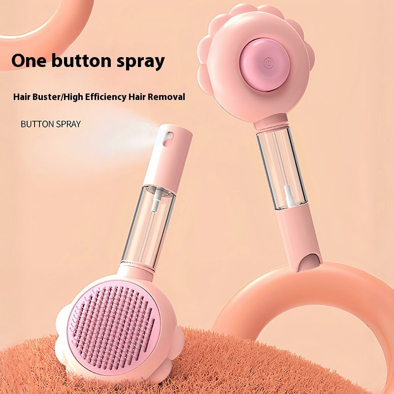 2-in-1 Self-Cleaning Spray Dog Brush - Pet Hair Remover Comb