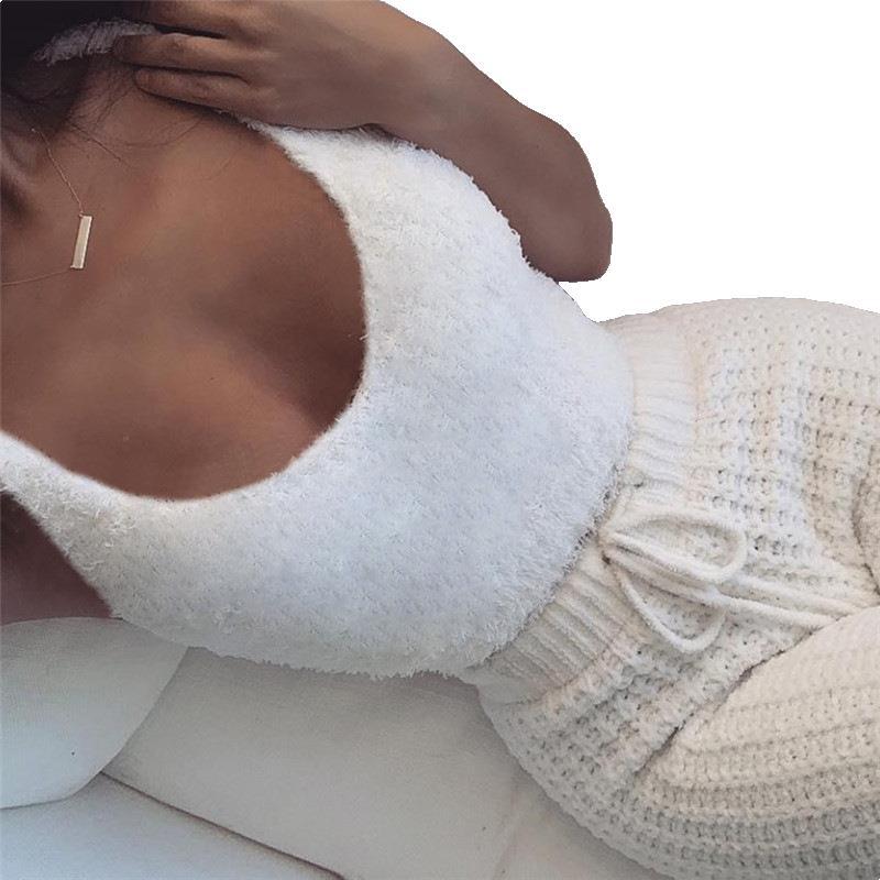 3pcs Women's Clothing Long Sleeve Crop Tank Top and Drawstring Shorts