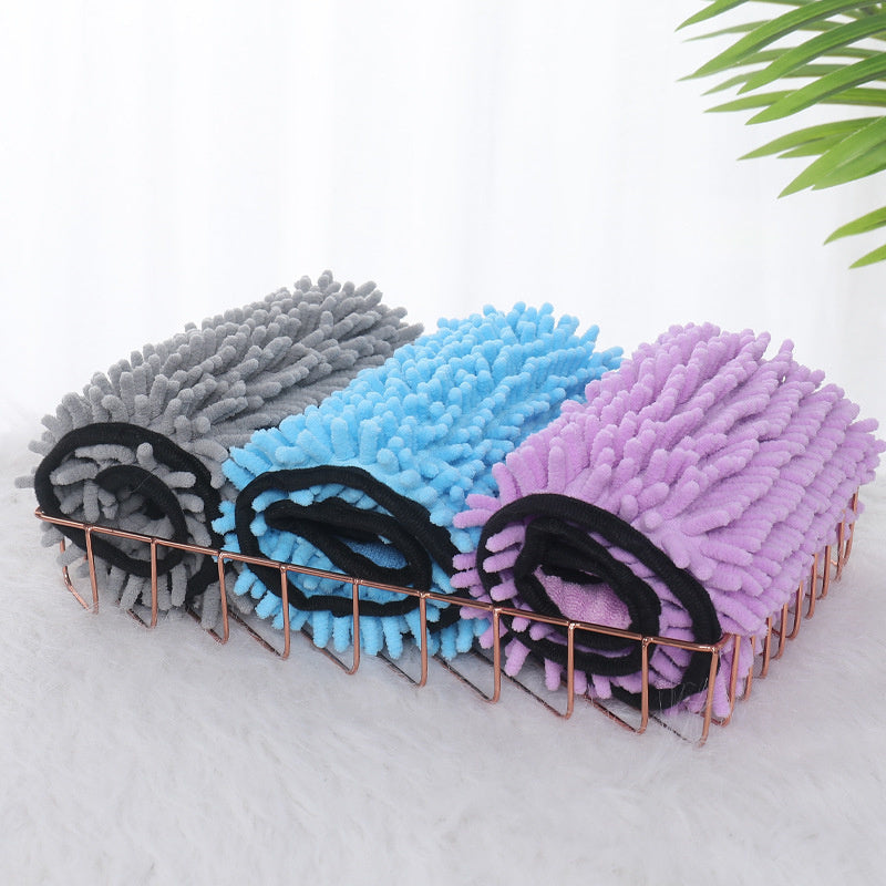 Super Absorbent Microfiber Pet Towel - Quick-Dry Dog & Cat Bath Towel with Hand Pockets