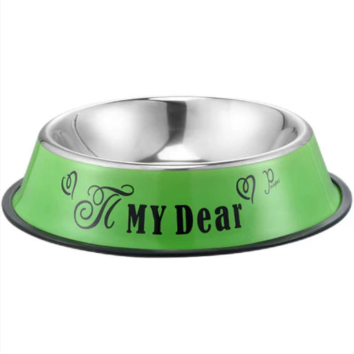 2-in-1 Stainless Steel Pet Bowl with Melamine Base - Food & Water Bowl, 6 Sizes
