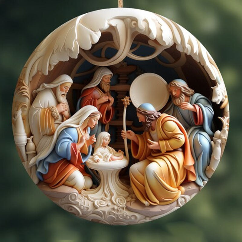 Christmas Acrylic 3D Effect Ornaments | Xmas Holiday Decor
