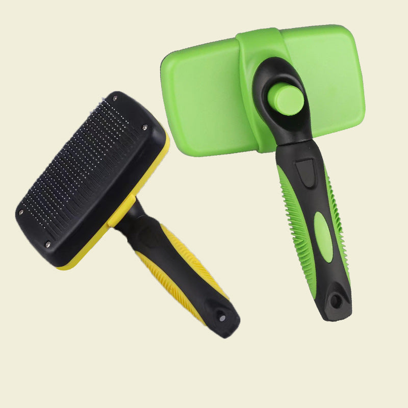 Self-Cleaning Slicker Brush - Retractable Pet Grooming Comb for Dogs & Cats