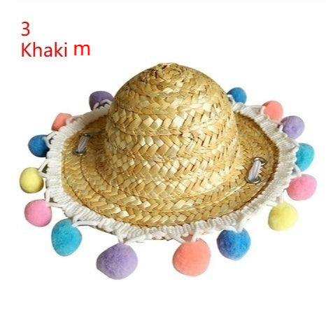 Cute Pet Sunglasses & Straw Hat - Retro Cat and Small Dog Glasses Photo Accessory