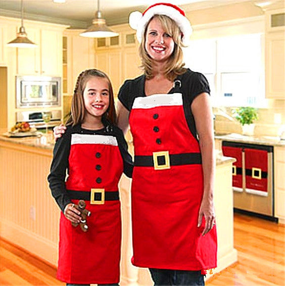 Christmas Red Merry Apron for Women Girls Cake Kitchen Cook | Holiday Gift