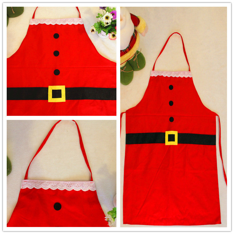 Christmas Red Merry Apron for Women Girls Cake Kitchen Cook | Holiday Gift