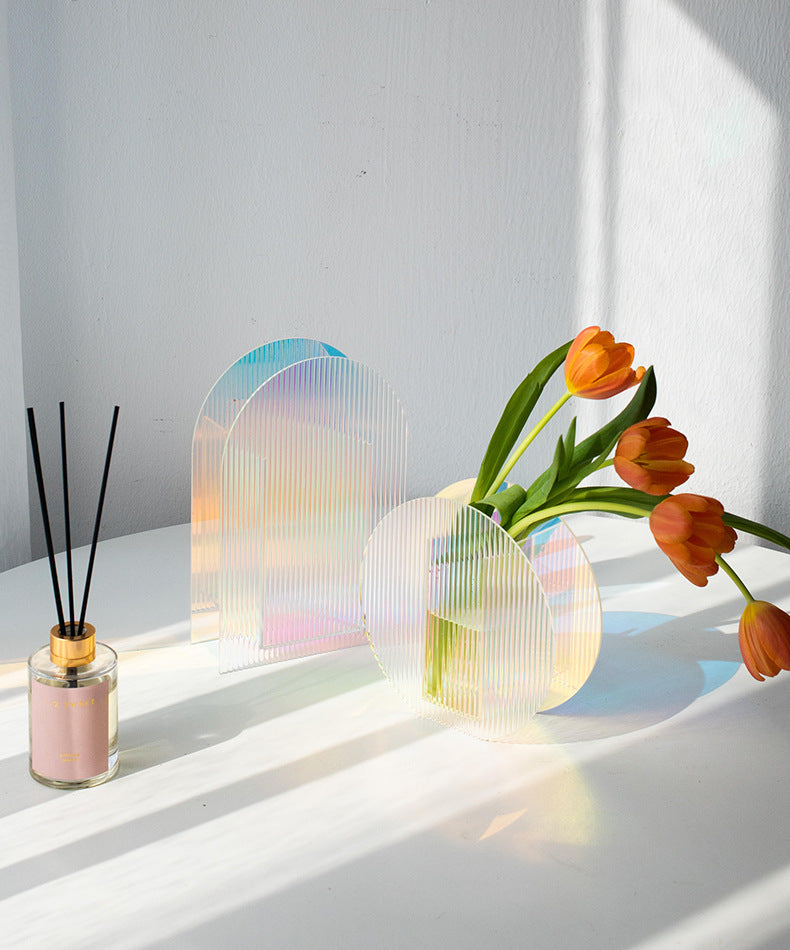 Nordic Minimalist Acrylic Vase - Creative Modern Flower Vase