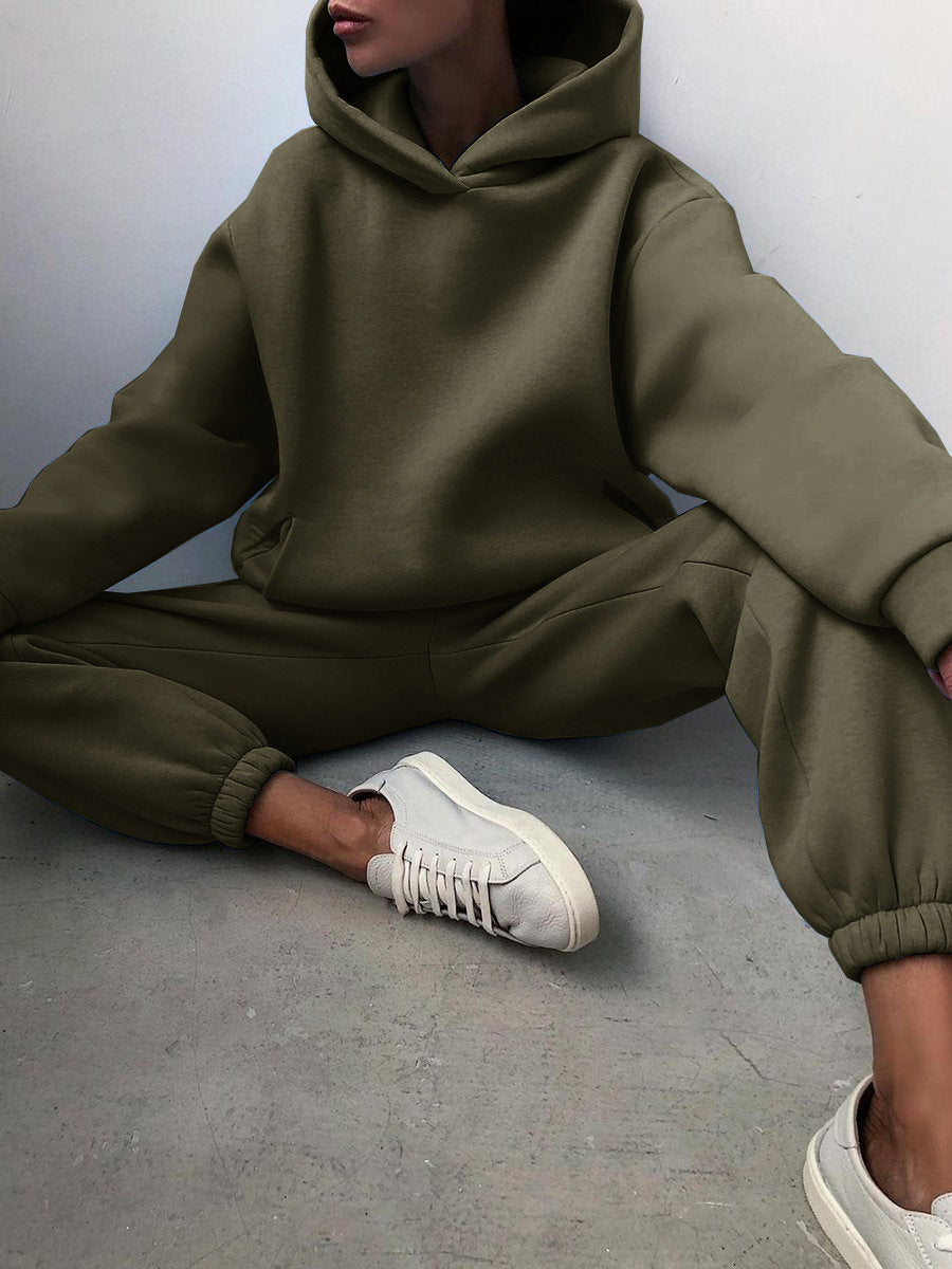 Women's Casual Hooded Sweater Two-Piece Suit Clothes Hoodie Tracksuit