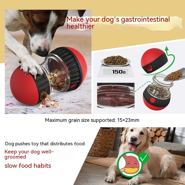 Dumbbell Treat Dispensing Dog Toy - Slow Feeder Tumbler Puzzle for Smart Dogs