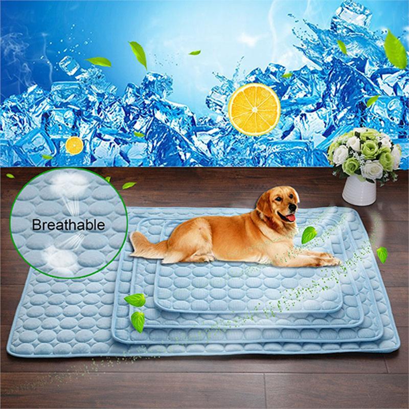 Pet Cooling Mat - Ice Silk Summer Bed Pad for Dogs & Cats, Multiple Sizes
