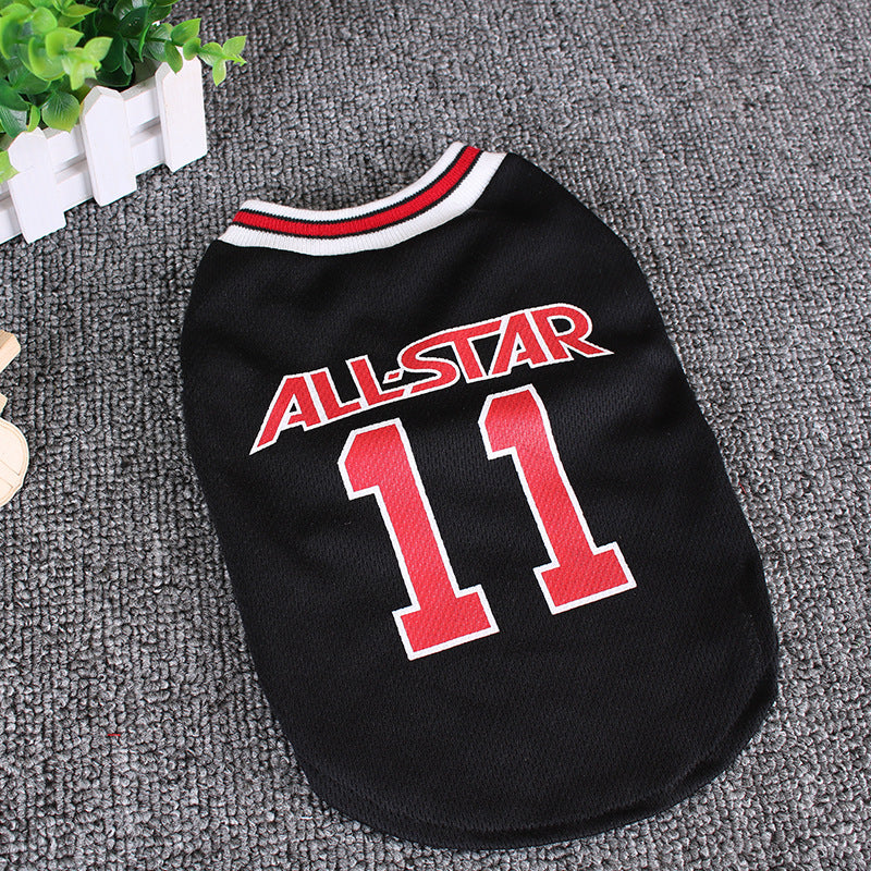 Football Print Dog Vest - Breathable Cotton Summer T-Shirt for Small Dogs