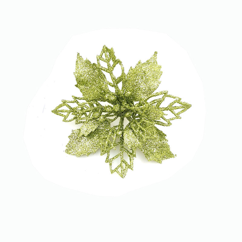 Christmas Glitter Artifical Flowers Tree Decorations for Home Fake