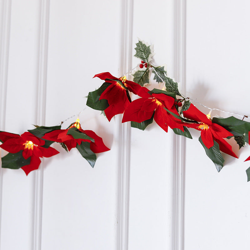 Christmas Led First Grade Lights with Red Flowers and Fruits