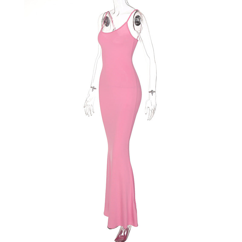 Spaghetti Strap Long Dress Women Sexy Slim Skinny Bodycon Party Club