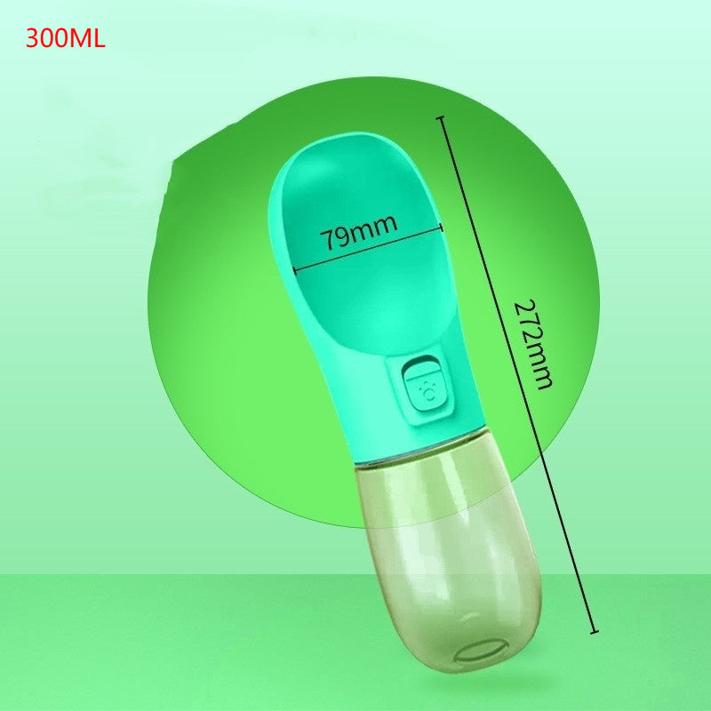 Portable Dog Water Bottle with Food Bowl - Travel Pet Drinking Bottle 458 ml