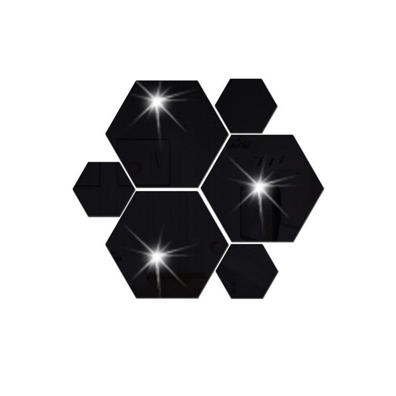 Hexagon Acrylic Mirror Wall Stickers - 3D Removable Wall Decor