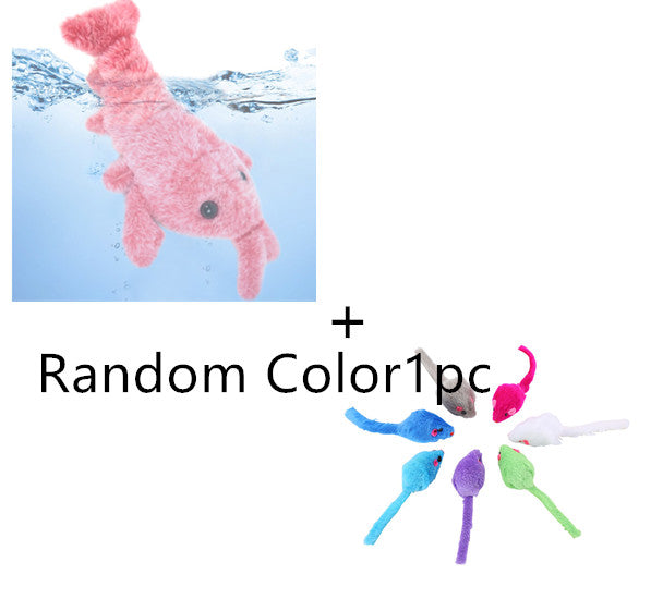 Electric Jumping Lobster Cat Toy - USB Rechargeable Wiggling Plush Toy