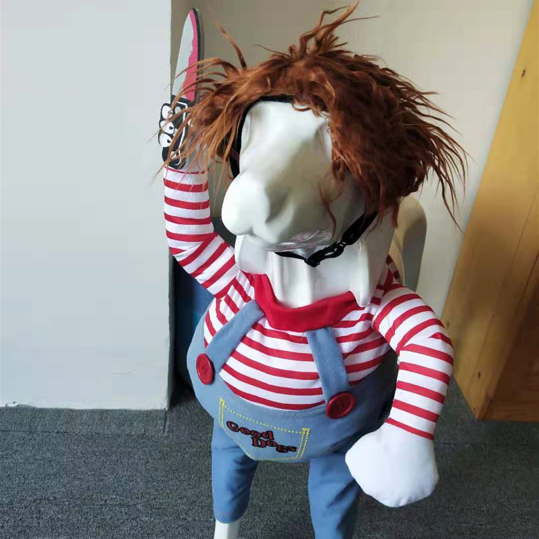 Headless Horseman Dog Costume - Funny Halloween Rider Outfit for Dogs
