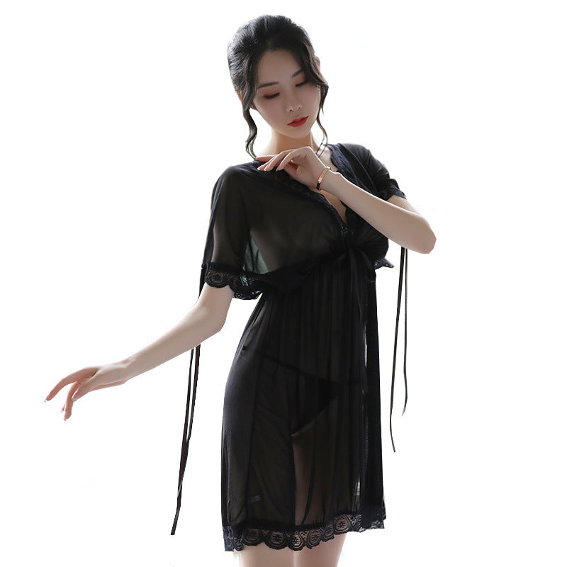 Women’s Silk Satin V-Neck Nightgown - Backless Sleep Shirt Nightwear