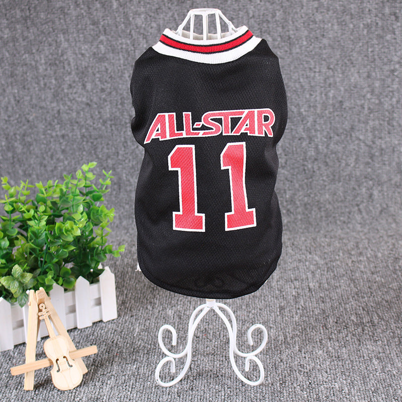 Football Print Dog Vest - Breathable Cotton Summer T-Shirt for Small Dogs