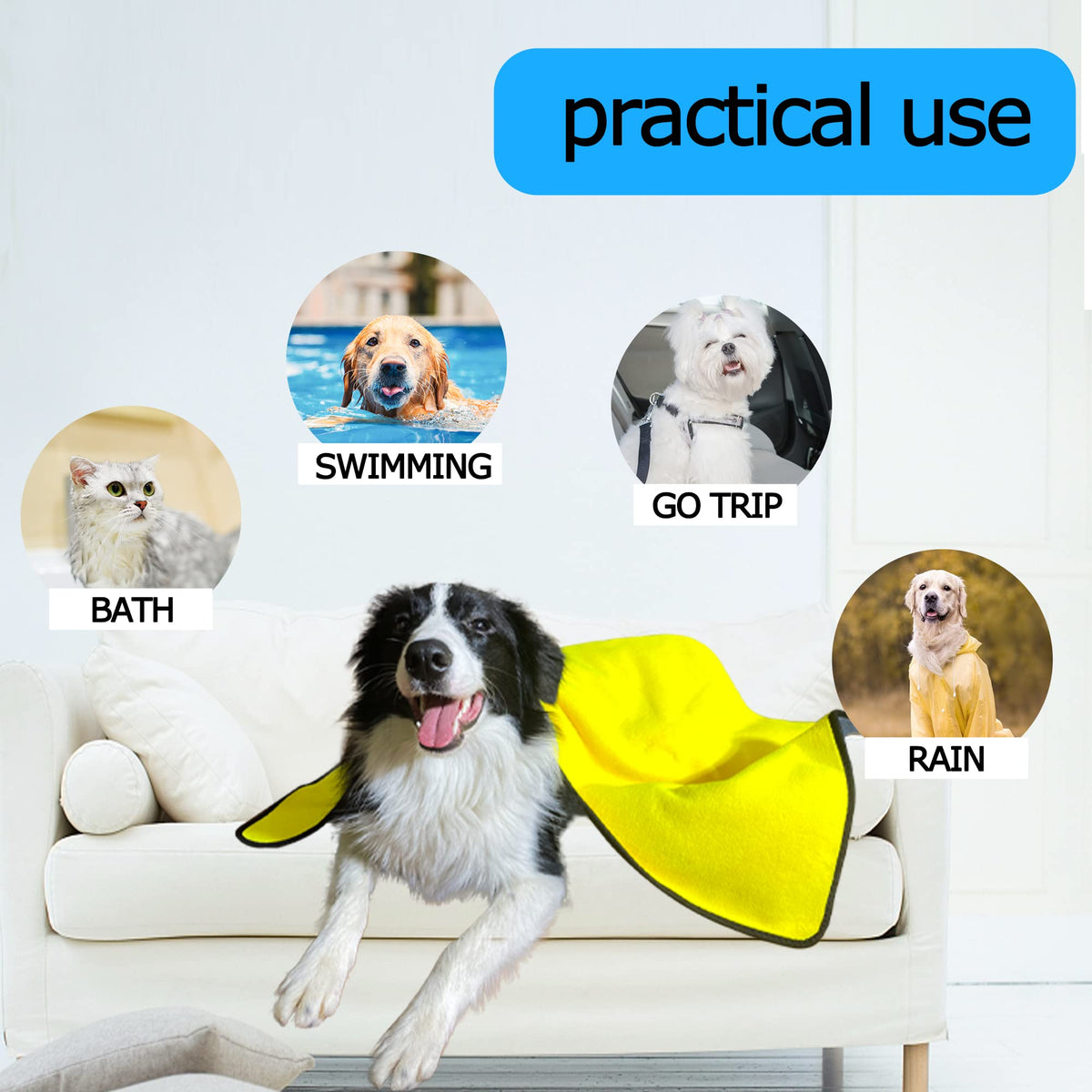Microfiber Dog Drying Towel - Super Absorbent Quick-Dry Pet Bath Towel