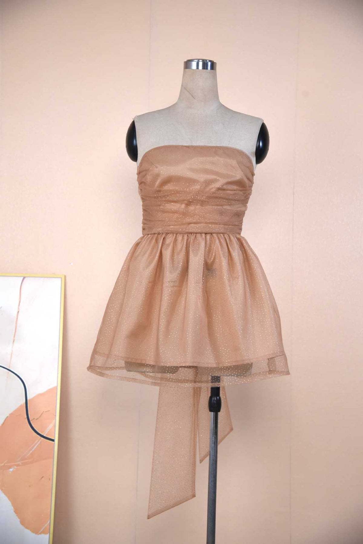 Tube Top Lace Dress with Back Bow-Knot Summer Fashion Temperament