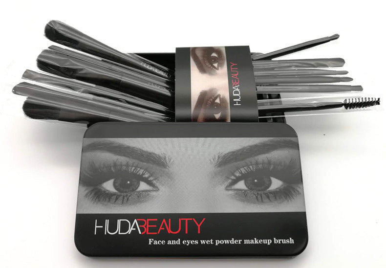 12 Makeup Brush Sets Iron Box Tools