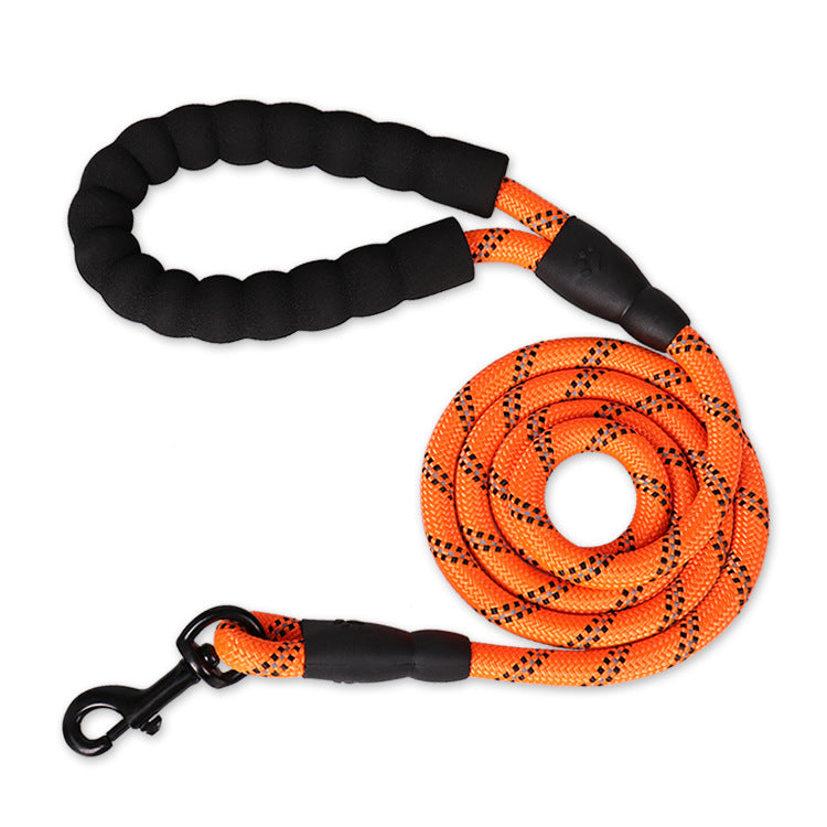 Reflective Nylon Rope Dog Leash 1.5 m - Strong Lead for Small, Medium & Large Dogs