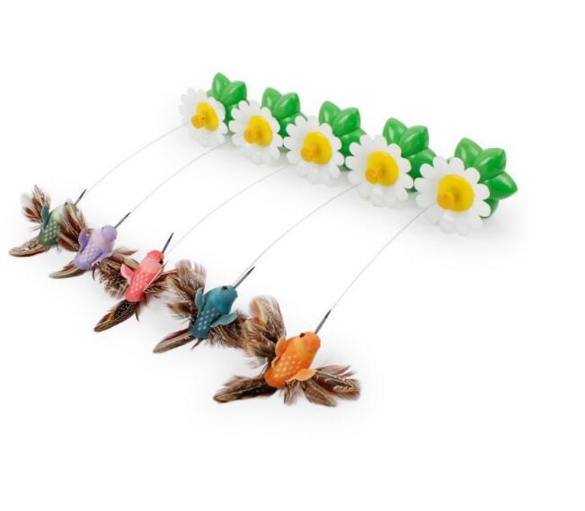 Electric Rotating Bird & Butterfly Cat Toy - Interactive Flower Teaser