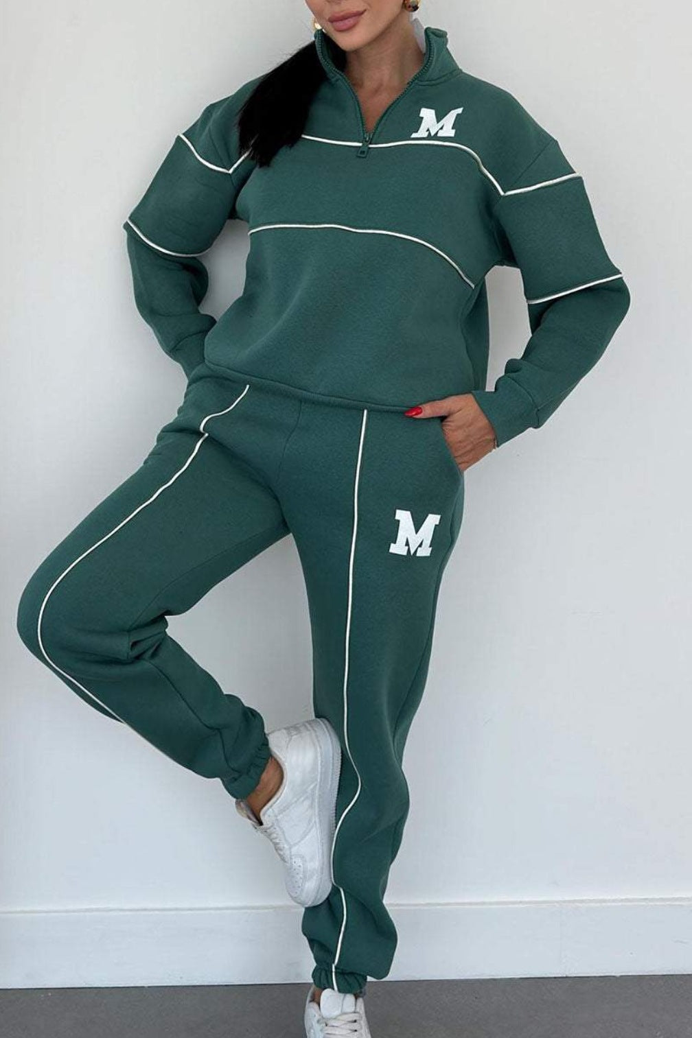 Women's 2 Piece Outfits Lounge Hoodless Pullover Sweatshirt Sweatsuit