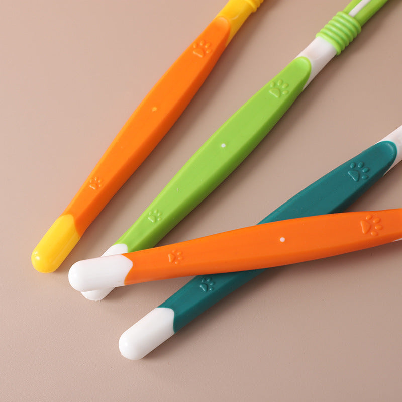 Pet Toothbrush - Soft Nylon Oral Cleaning Brush for Dogs & Cats