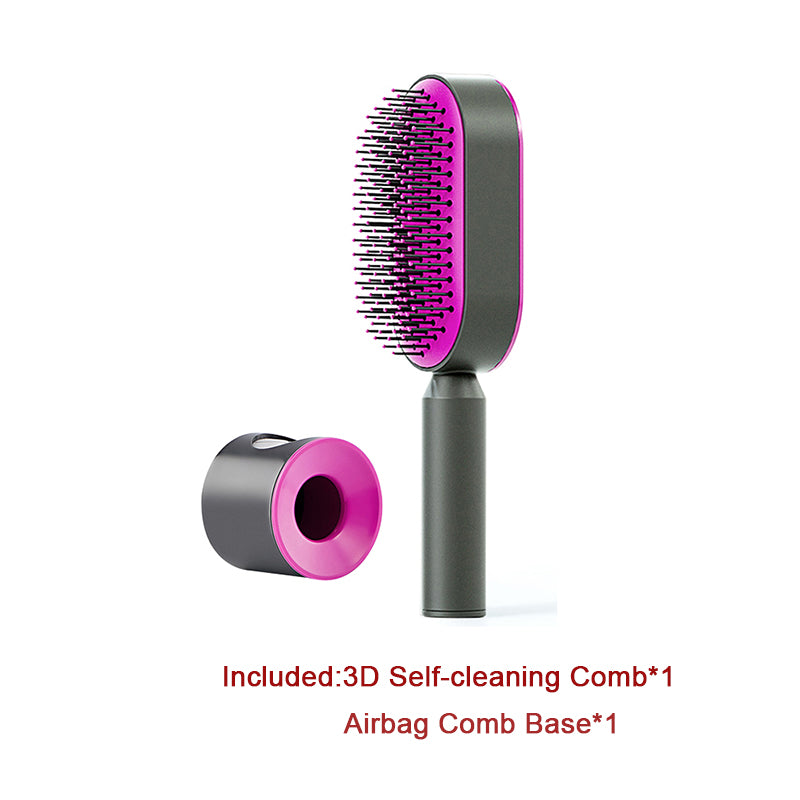 Self Cleaning Hair Brush for Women One-Key Loss Airbag Massage Scalp