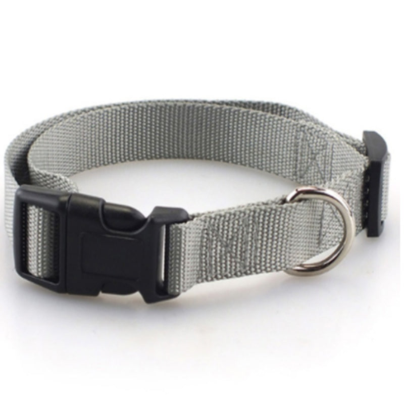 Plain Polyester Nylon Dog Collar - Adjustable Pet Collar