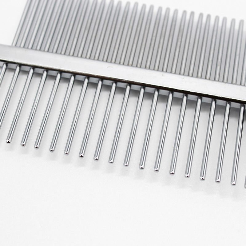 Double-Row Pet Grooming Comb - Stainless Steel Dematting Comb for Dogs & Cats
