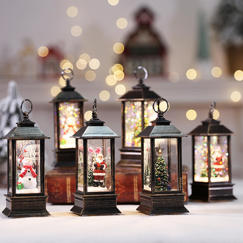 Christmas Simulation LED Flame Small Oil Lamp | Xmas Holiday Decor