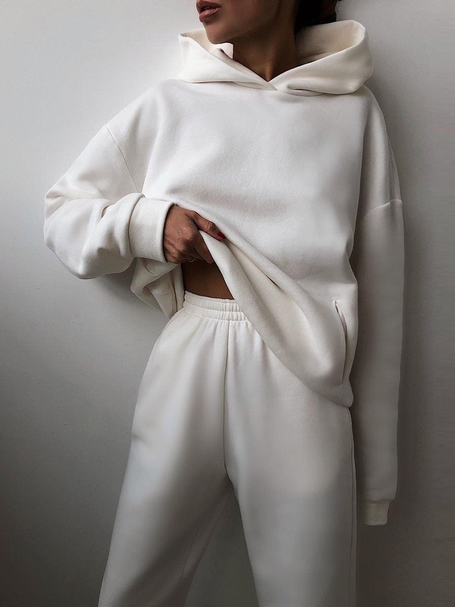 Women's Casual Hooded Sweater Two-Piece Suit Clothes Hoodie Tracksuit