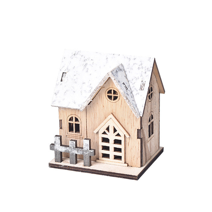 Christmas LED Luminous Wooden Small House | Xmas Holiday Decor