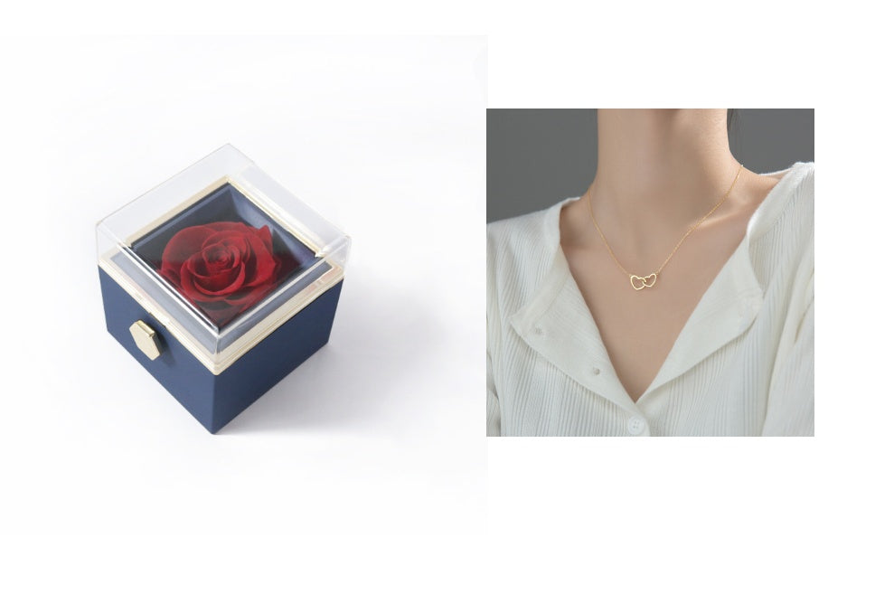 Acrylic Rotating Rose Jewelry Box