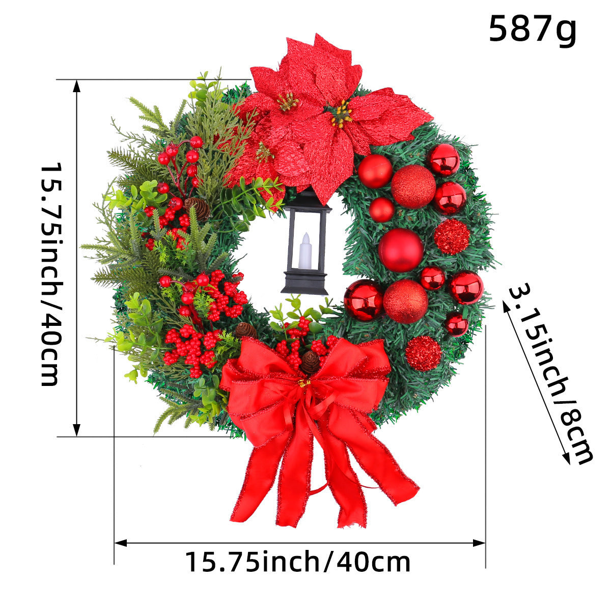 Christmas Light Wreath Door and Window Decoration Vine Ring | Holiday Gift