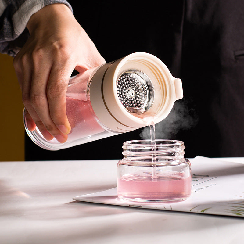 Double-Wall Glass Tea Infuser Bottle - 400-450 ml