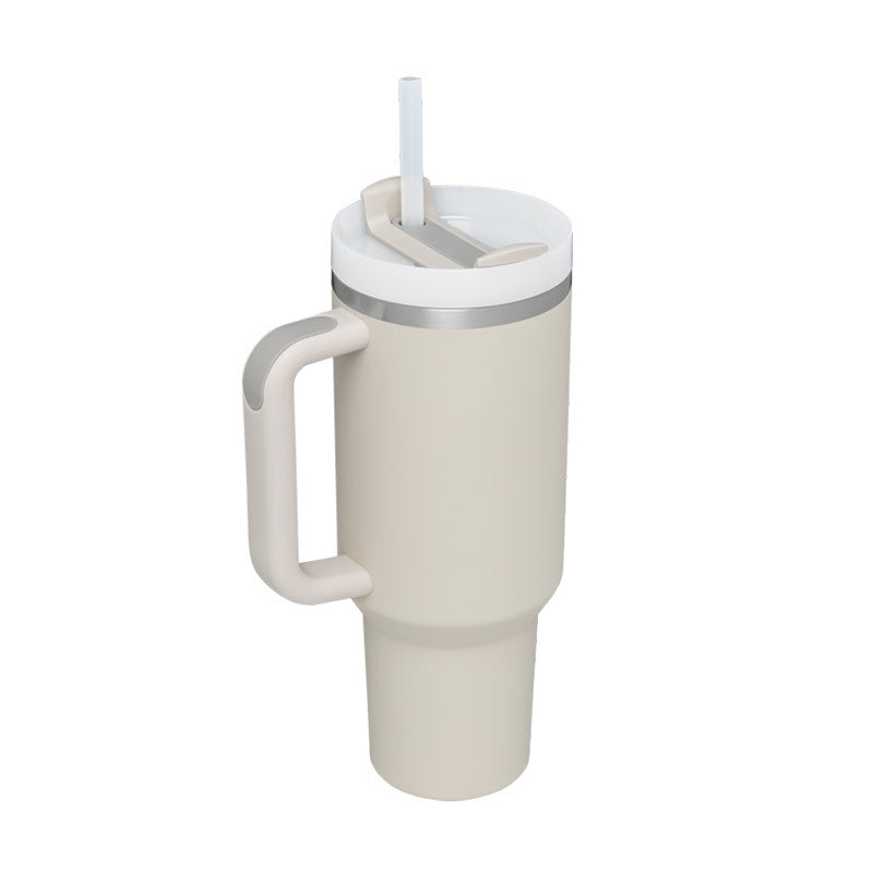 40oz Insulated Tumbler with Handle & Straw - Stainless Steel Leakproof Travel Mug