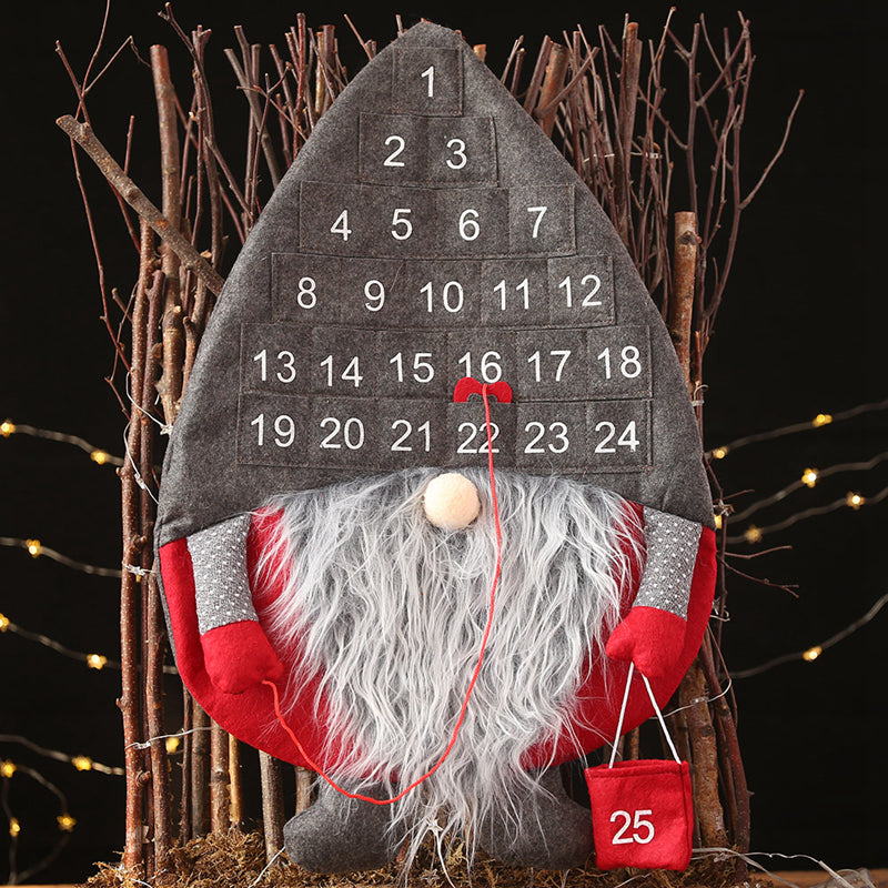 Christmas Advent Calendar Santa Claus Faceless Doll Hanging Decor