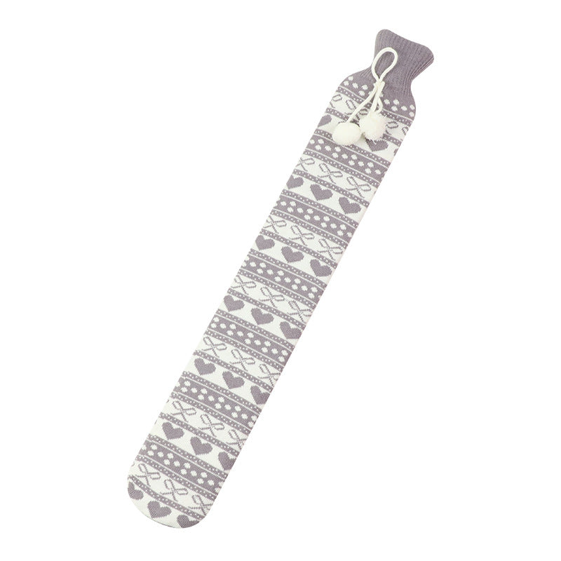 2L Cute Hot Water Bottle with Cover - Portable Belly & Hand Warmer