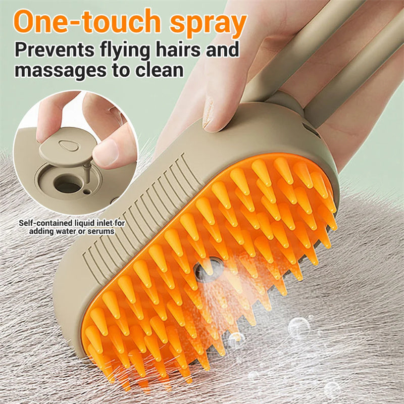 3-in-1 Cat Steam Brush - Electric Spray Massage Comb for Pet Hair Removal