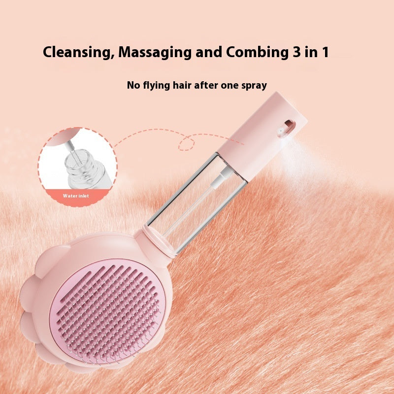 2-in-1 Self-Cleaning Spray Dog Brush - Pet Hair Remover Comb