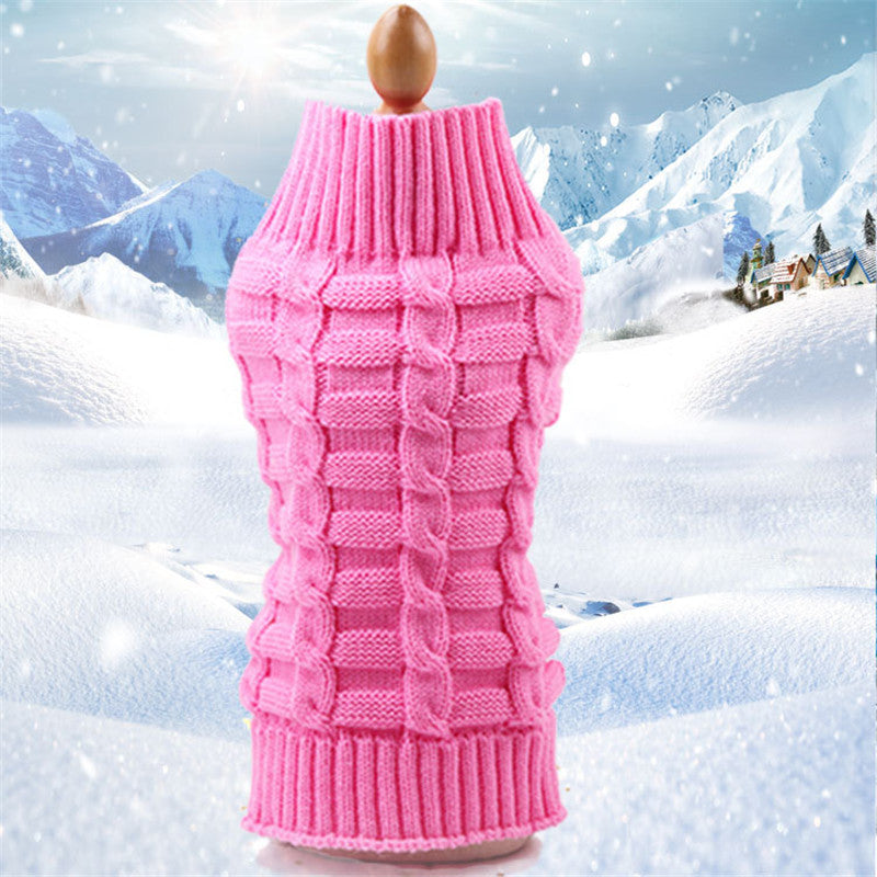 Cable Knit Dog Sweater - Soft Twisted Rope Pet Jumper for Small Dogs & Cats