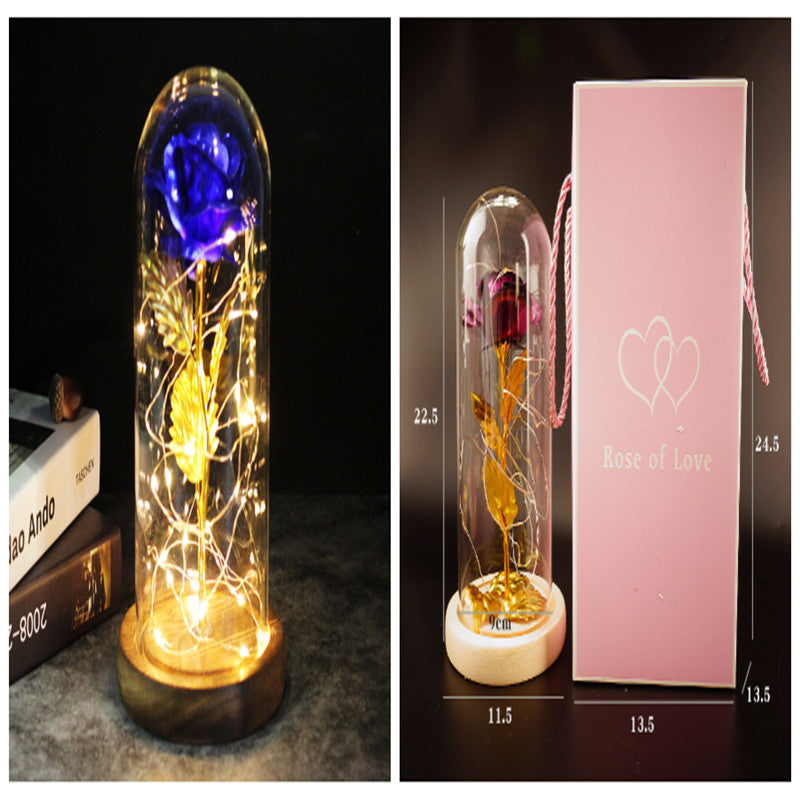 Little Prince Rose in Glass Dome - Eternal Flower LED Gift