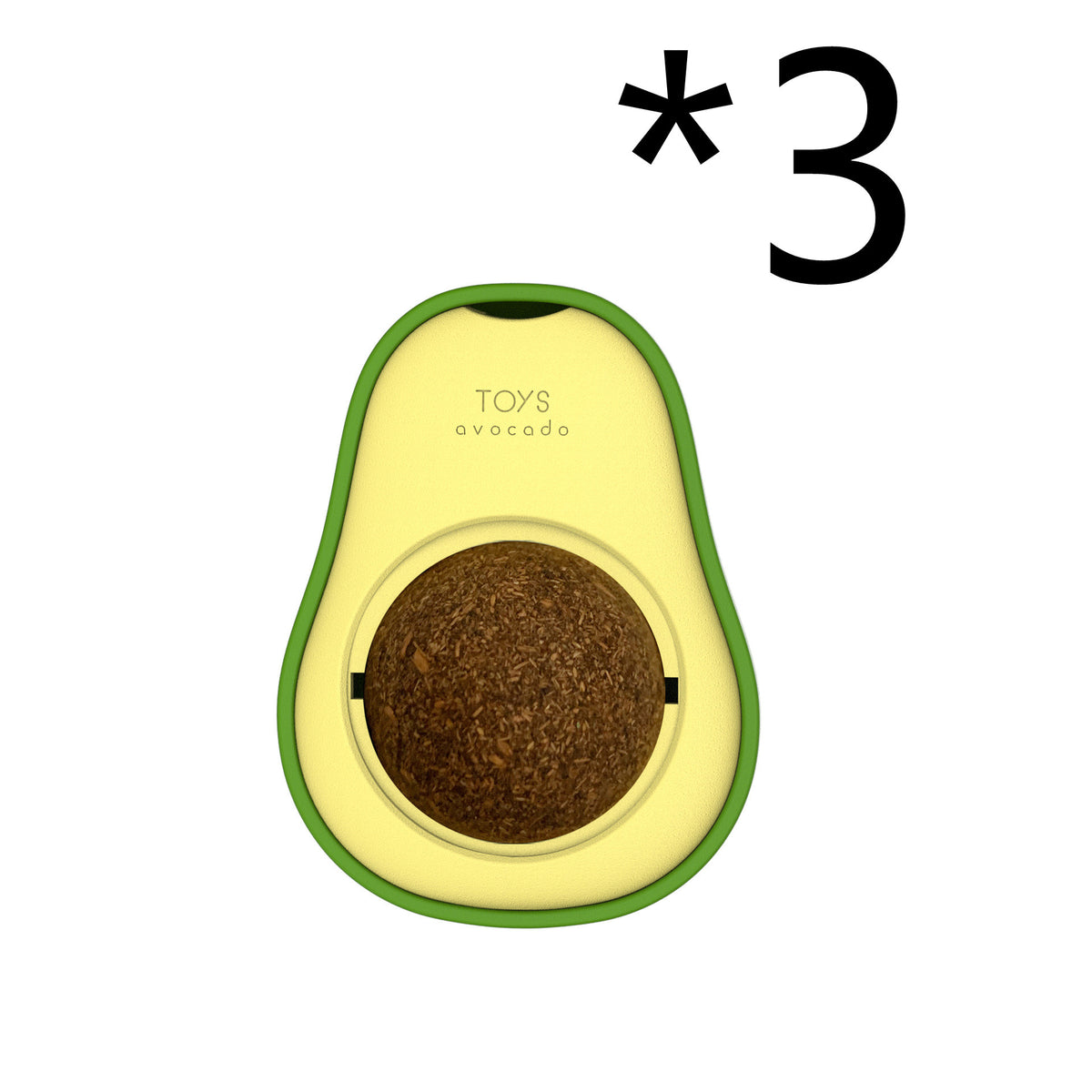 Avocado Catnip Ball Toy - 360° Rotating Wall-Mounted Mint Lick Toy for Cats