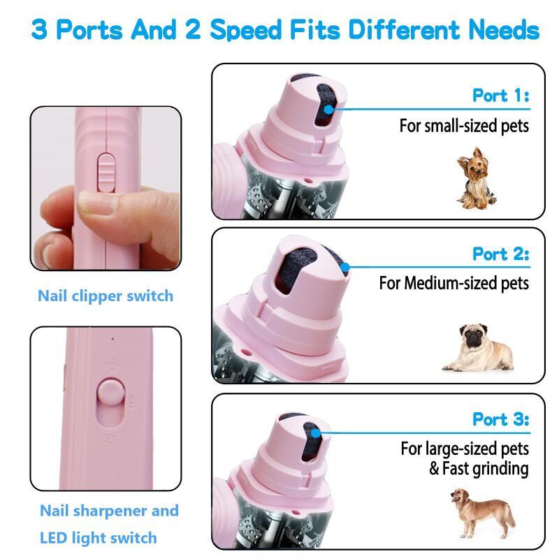 2-in-1 LED Pet Nail Clipper & Grinder - Safe Dog and Cat Nail Trimmer