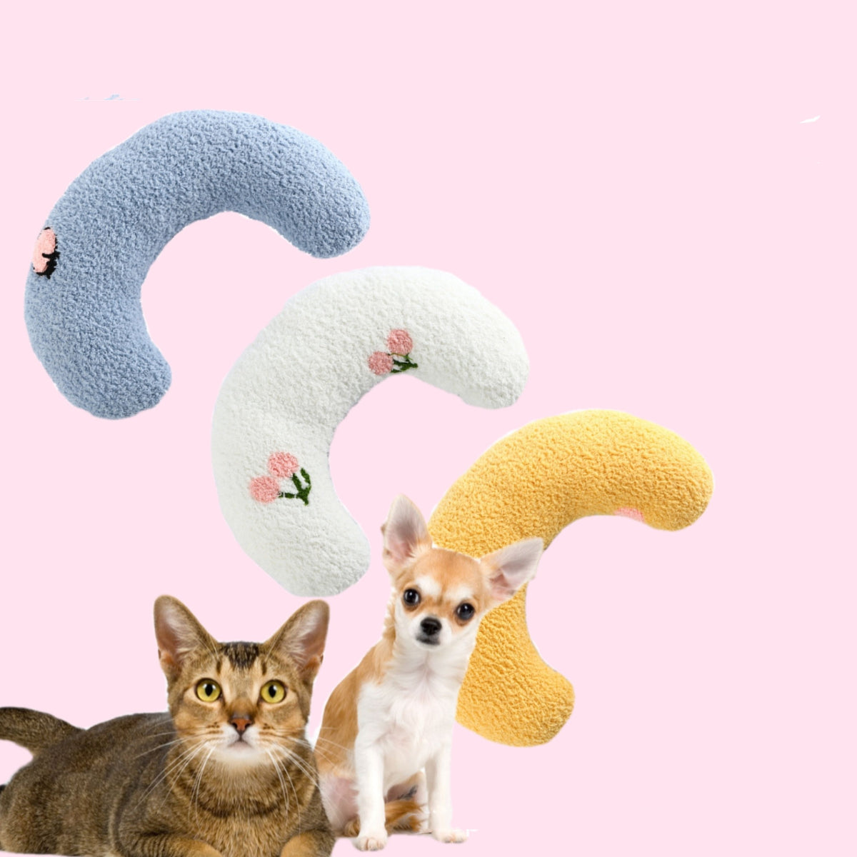 U-Shaped Pet Pillow - Soft Neck Support Pillow for Cats & Small Dogs