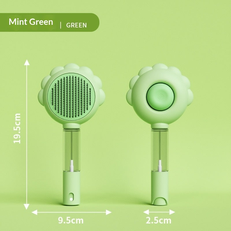 2-in-1 Self-Cleaning Spray Dog Brush - Pet Hair Remover Comb